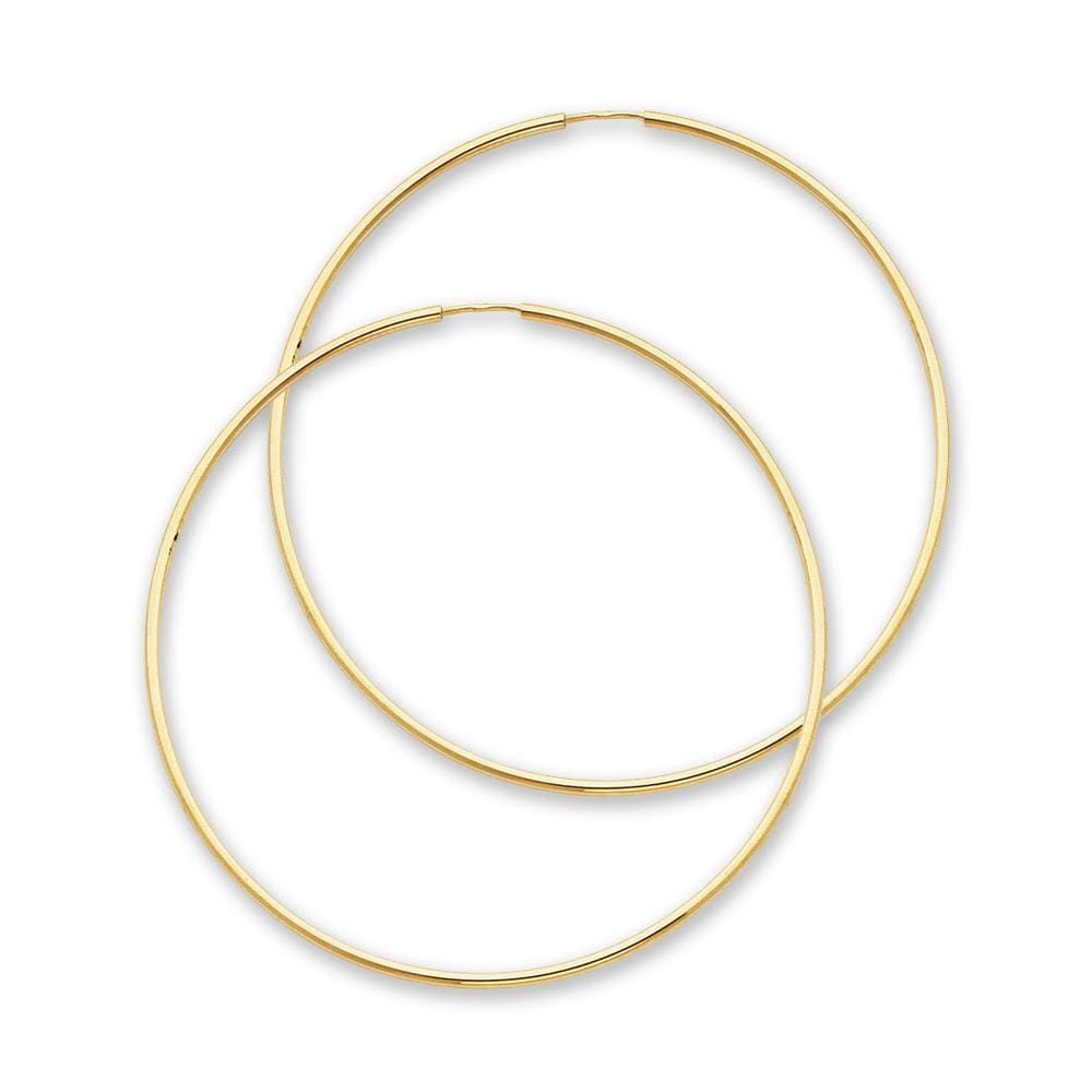 14K Solid Gold Endless Hoop Earrings | 45mm Hoops By Tehrani Jewelry